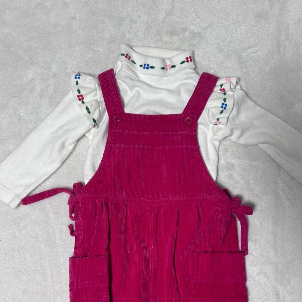 Vintage 1980's Girl's Overalls - 80's Girls Toddler Magenta Pink Corduroy